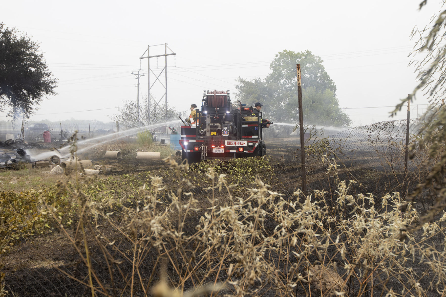 Trash fire burns out of control